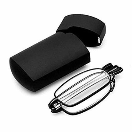 Men's Folding Reading Glasses +1.5/+2.0 with Black Frame & Carry Case