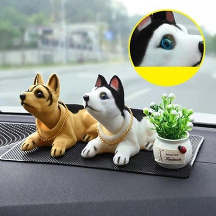 Shiba Husky Nodding Bobble Puppy Dog Toy, Swing Head Moving Car Home Decor