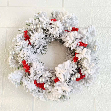 Christmas Snowy Red Berry Wreath Candle Ring Table Centrepiece 1Pc