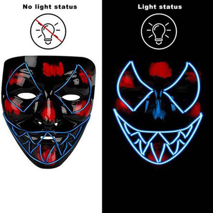 Halloween LED Purge Mask Glow in Dark Light Up Costume Scary Rave Cosplay