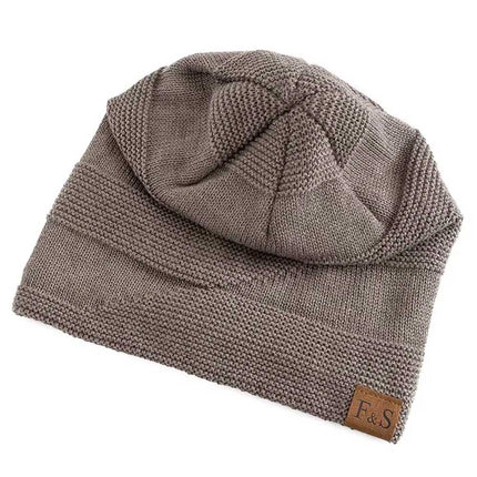 Unisex Winter Slouchy Beanie Fur Lined Warm Knitted Cap Men Women