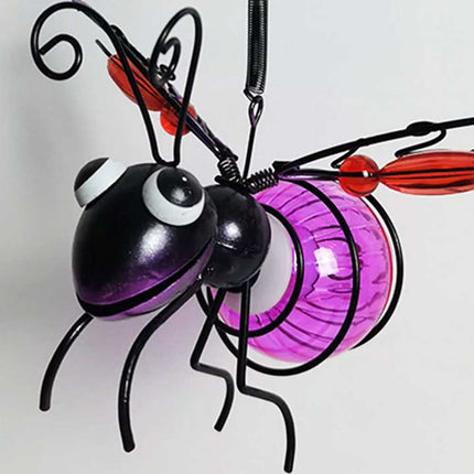 Solar Bee Light Hanging Waterproof Outdoor Tree Ornament Garden Decor