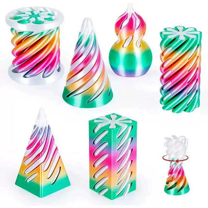 6 Pack Spiral Cone Toys, 3D Printed Impossible Pass-Through Anxiety