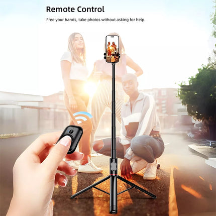 72" Selfie Stick Tripod 360 Rotation Remote Cold Shoe Mount Phone Stand