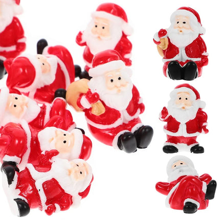 12Pcs Random Santa Mini Figurines Christmas Ornaments Indoor Decor