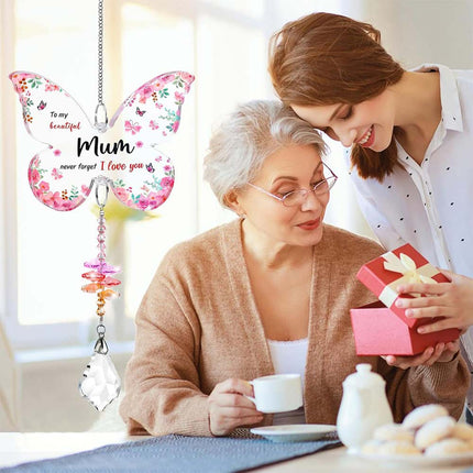 Mothers Day Unique Gift for Mum from Daughter Son, Butterfly Acrylic Suncatcher