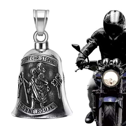 Motorcycle Guardian Bell St Christopher Stainless Steel Lucky Ride Bell