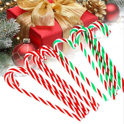6Pcs Plastic Candy Cane Christmas Hanging Tree Ornaments Decor