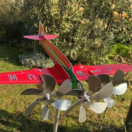 Compass Weather Vane Garden Decoration with Airplane Wind Spinner Windmill