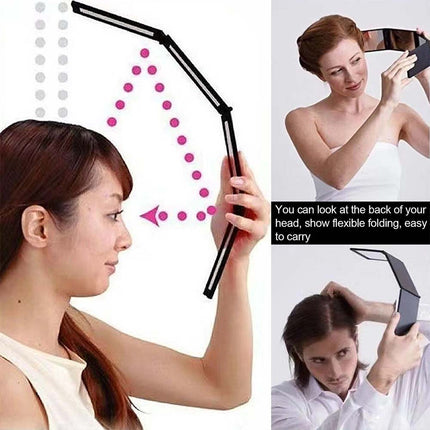 Adjustable 4-Way Mirror for Self Haircut, 360° Four-Fold DIY Tool