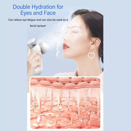 White Nano Eye Mist Sprayer, Hot Compress Moisturizing, Rechargeable