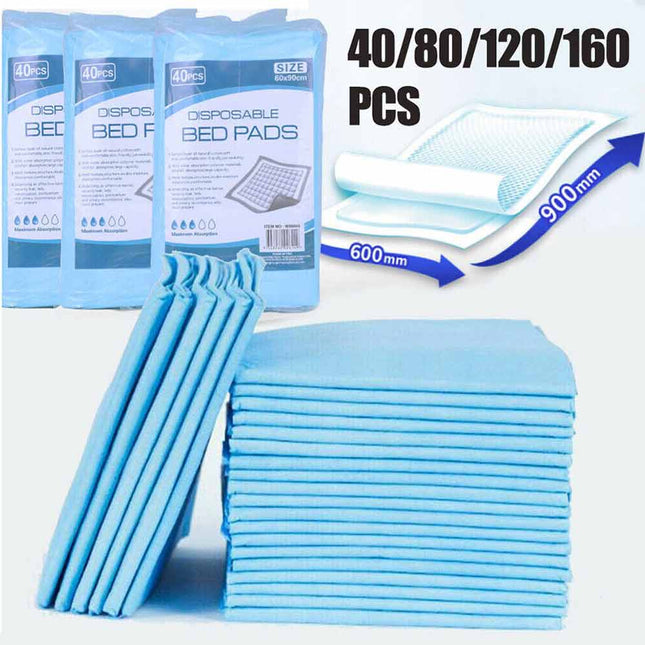 40/80/120/160PK Adult Incontinence Pee Pads Disposable Bed Underpads
