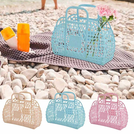 Jelly Beach Bag Reusable Tote Purse Girls Bright Gift Basket