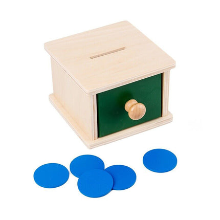 Wooden Object Permanence Box Coin Ball Toy Educational Early Learning