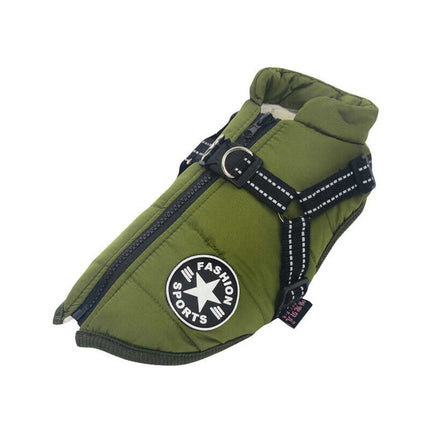 Waterproof Winter Dog Jacket with Harness, Breathable Sizes S-L