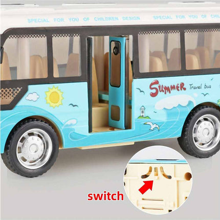 Simulation School Bus Toy with Sound, Light & Opening Doors for Kids