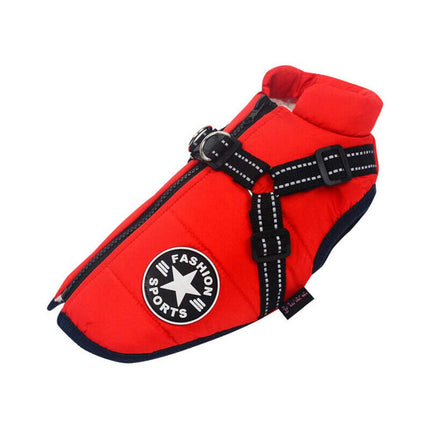Waterproof Winter Dog Jacket with Harness, Breathable Sizes S-L
