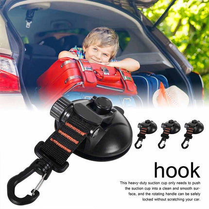 4 Pack Suction Cup Securing Hooks Tie Down Tarp Car Awning Camping