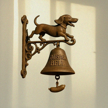 Vintage Resin Sausage Dog Doorbell Rustic Outdoor Dinner Welcome Bell