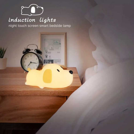 LED Silicone Puppy Touch Night Light Rechargeable Cute Bedroom Decor