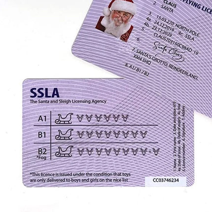 10Pcs Santa Claus Sleigh International Driving Licence Christmas Gift