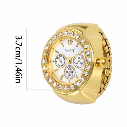 Bling Women's Finger Ring Watch, Analog Quartz Ring Watch