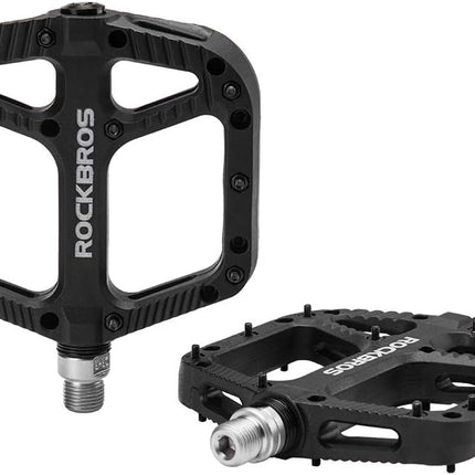ROCKBROS Nylon Composite MTB Pedals, 9/16" Bearing, Wide Flat Platform