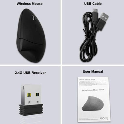 Rechargeable Vertical 1600DPI 2.4GHz Wireless Mouse Right Hand