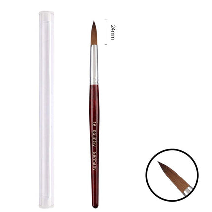 9PCS Acrylic Nail Brush Kolinsky Sable Hair Liquid Powder Pink Handle