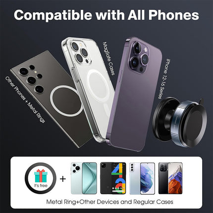 Electric Car Phone Holder Magnetic Vacuum Suction Cup 360° Rotation Mount