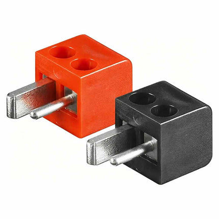 2-Pack 2-Pin DIN Hi-Fi Speaker Plug, Screw Terminals Red/Black
