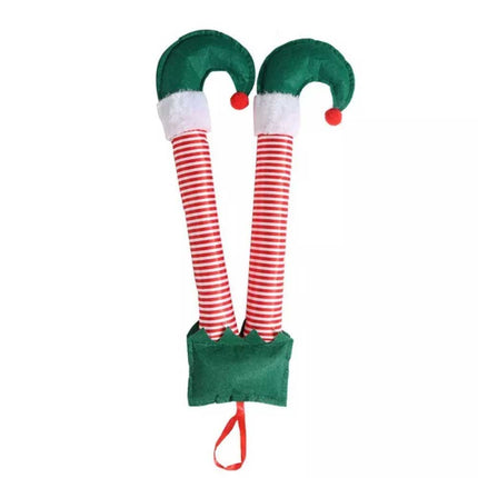 Christmas Santa Elf Legs Car Hanging Decor Stuffed Xmas Ornament Auto Truck