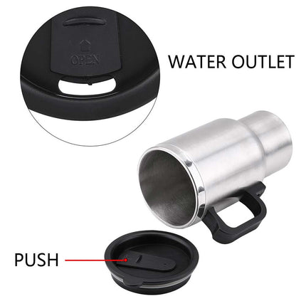 12V Car Heating Kettle Stainless Steel Electric Coffee Tea Mug Pot Bottle