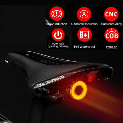 Waterproof Smart Bike Rear Light 400mAh LED with Auto Brake Sensor