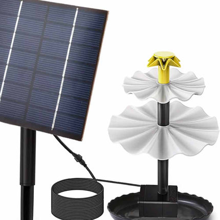 3-Tier Solar Bird Bath Fountain with Pump and Solar Panel for Garden