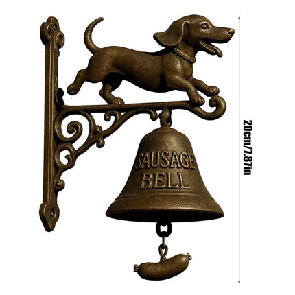 Vintage Resin Sausage Dog Doorbell Rustic Outdoor Dinner Welcome Bell