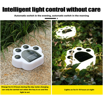 4Pcs Animal Bear Paw Solar Garden Lights, Waterproof Outdoor Yard Lamp