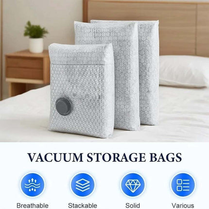 6x Cordless Travel Vacuum Bag Set with Rechargeable Pump Bedding Clothing