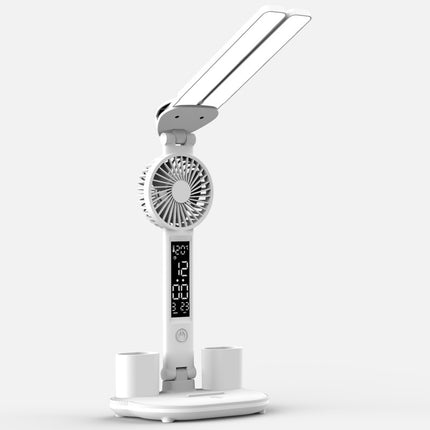 4-in-1 LED Desk Lamp with Fan, Dimmable Reading Light & Night Lamp