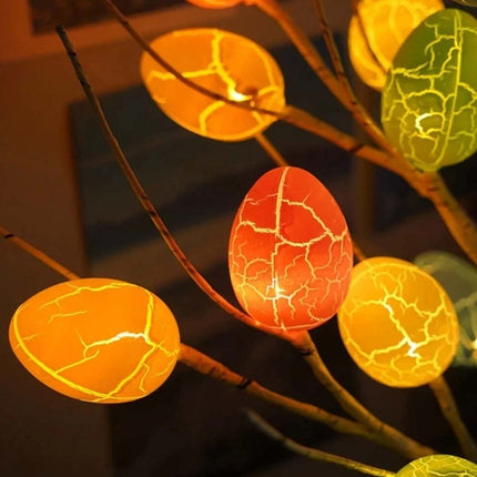 Easter LED Pre-Lit Birch Twig Tree Party Decoration with 24 Eggs