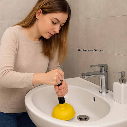Mini Sink & Drain Plunger, Small Unclogger for Bathroom Kitchen Shower