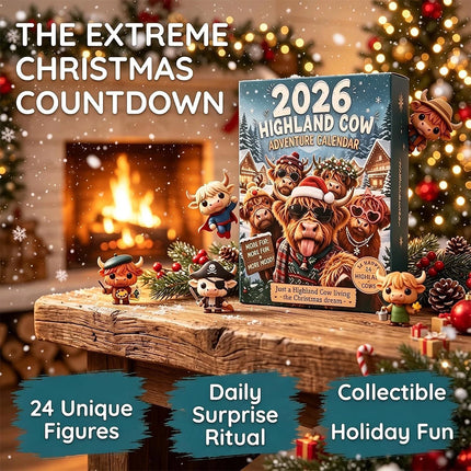 3D Highland Cow Advent Calendar 2026, 24 Days Christmas Countdown