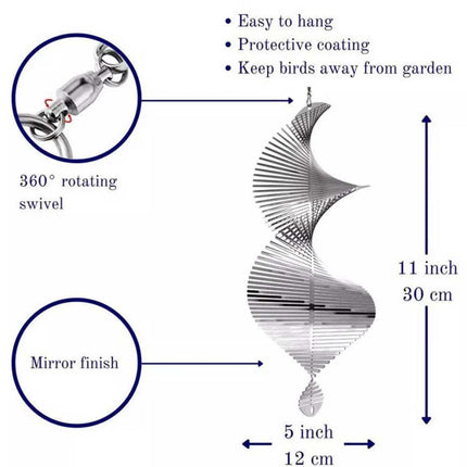 Helix 3D Wind Spinner Metal Outdoor Yard Garden Hanging Decor Ornaments