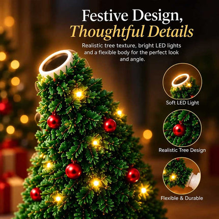 Christmas Santa Tree Projection Lamp, USB Holiday Night Light Decor