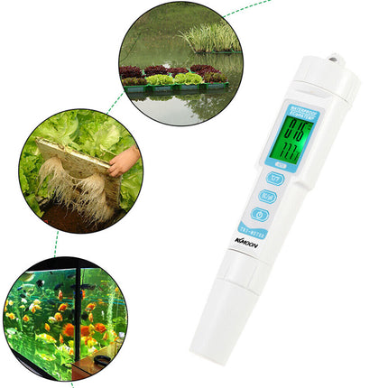 3-in-1 pH/EC/TEMP Water Quality Tester Pen Meter Acidometer AU