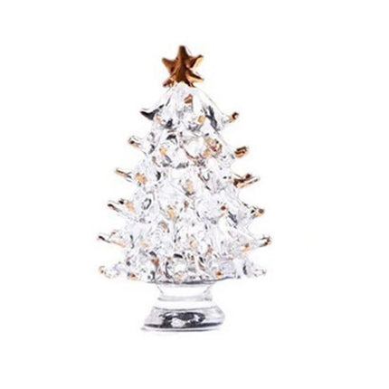 Cute Crystal Tree Figurine 3D Statue Christmas Miniature Home Decor Cover