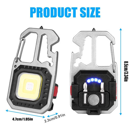 1x USB Rechargeable LED COB Work Light Mini Magnetic Keychain Torch Lamp