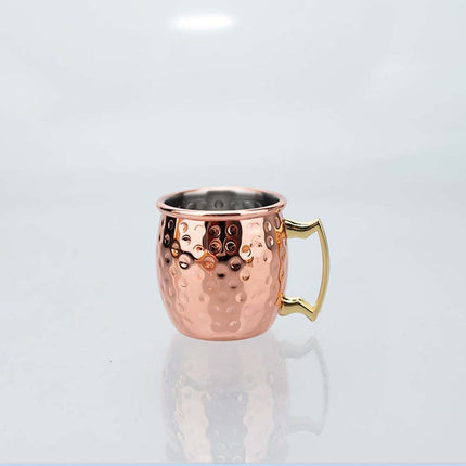 2X 60ml Copper-Plate Handcrafted Moscow Mule Mug with Brass Handle