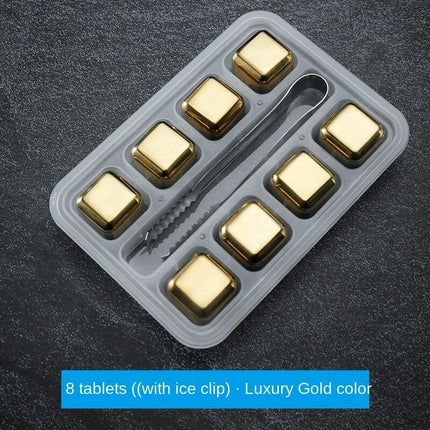 Reusable Stainless Steel Ice Cubes for Whiskey, Chilling Stones with Tong