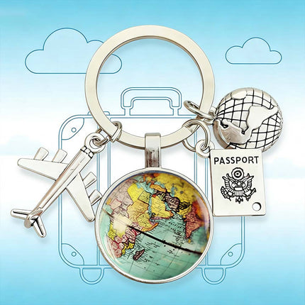 Traveller World Keyring with Charms, Perfect Travelling Souvenir Gift